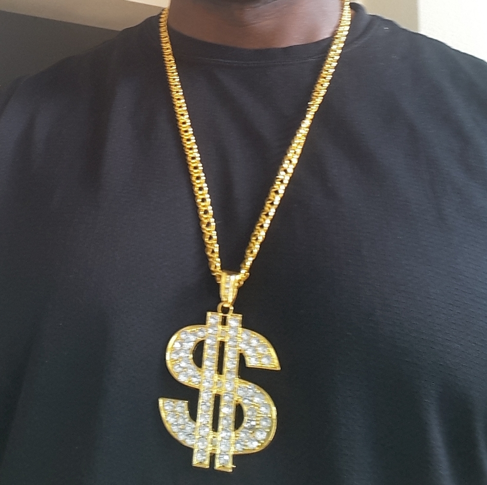 14k gold-plated CZ pendant with necklace